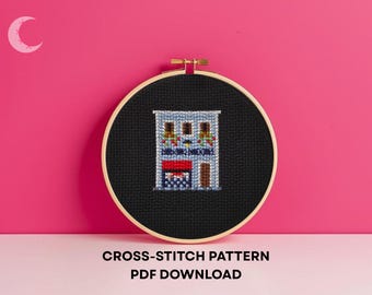 Cross Stitch Pattern Fish Market Storefront Old San Juan Puerto Rico PDF