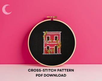 Cross Stitch Pattern Flower Shop Storefront Old San Juan Puerto Rico PDF