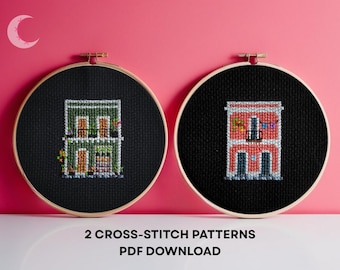 Cross Stitch Pattern Bundle Garden Shop & Coral House Puerto Rico PDF