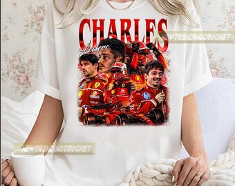 Charles Leclerc Comfort Colors Vintage Style T-Shirt, Retro Racing 90s Bootleg Style Rap Tee