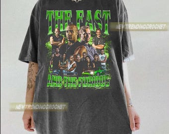 T-shirt Rétro Paul Walker Fast & Furious - Coton épais Unisexe - Neuf Avec étiquettes - Hommage à L'acteur