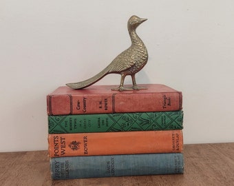 Vintage Decorative Hardcover Book Stack, Shelf Decor, Book Bundle, Boho Bookshelf