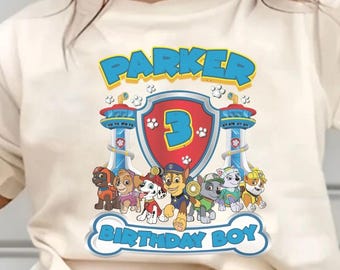 Custom Family Patrol Shirt, Personalized Paw Birthday Tee, Mom Patrol Tee, 2-3 Age Toddler Birthday Shirts, Family Matching Birthday T-Shirt