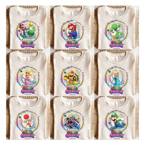 Super Mario Galaxy Movie Poster Name Shirt,Universal Studios Super Mario Tee,Mario Since 85 Tee,Universal Orlando Birthday Gift,Disney Shirt image 2