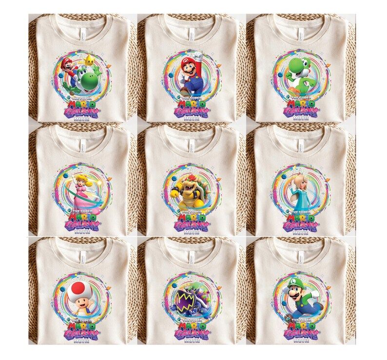 Super Mario Galaxy Movie Poster Name Shirt,Universal Studios Super Mario Tee,Mario Since 85 Tee,Universal Orlando Birthday Gift,Disney Shirt image 2