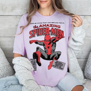Disney The Amazing Spider Man Shirt, Marvel Avengers Shirt, Vintage Spiderman Comic Shirt, Spider Man T-Shirt, Disney Spider Kids Shirt image 4