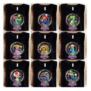 Super Mario Galaxy Movie Poster Name Shirt,Universal Studios Super Mario Tee,Mario Since 85 Tee,Universal Orlando Birthday Gift,Disney Shirt image 6