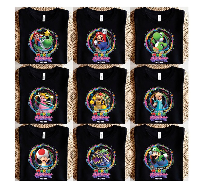 Super Mario Galaxy Movie Poster Name Shirt,Universal Studios Super Mario Tee,Mario Since 85 Tee,Universal Orlando Birthday Gift,Disney Shirt image 6