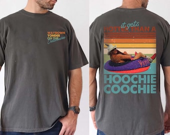 Comfort Colors® Hotter Than A Hoochie Coochie Shirt, Vintage Concert Shirt, Meme Summer Vacation Tshirt, 90s Country Music, Lover Gift