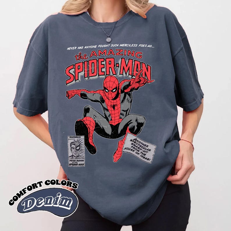 Disney The Amazing Spider Man Shirt, Marvel Avengers Shirt, Vintage Spiderman Comic Shirt, Spider Man T-Shirt, Disney Spider Kids Shirt image 5