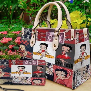 Betty Boop personalisierte Lederhandtasche, Betty Boop Handtasche, Schultertasche, Crossbody Tasche, Top Griff Tasche, Vintage Tasche, Geschenk für Mutter.