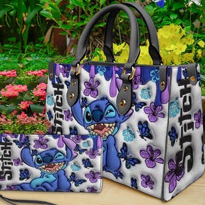 Personalisierte Stitch Lederhandtasche, Stitch Handtasche, Schultertasche, Crossbody Tasche, Top Griff Tasche, Vintage Tasche, Geschenk für Mutter.