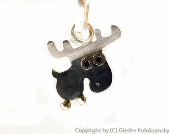 MOOSE Silver Pendant Mini Zoo series