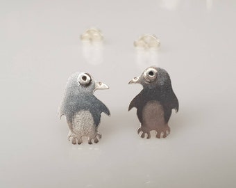 Penguin Sterling Silver Stud Earrings