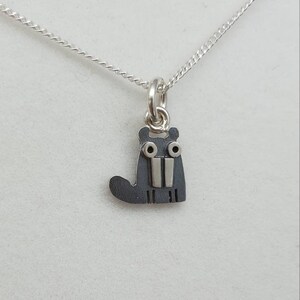 BEAVER Sterling Silver Charm pendant Mini Zoo series image 4