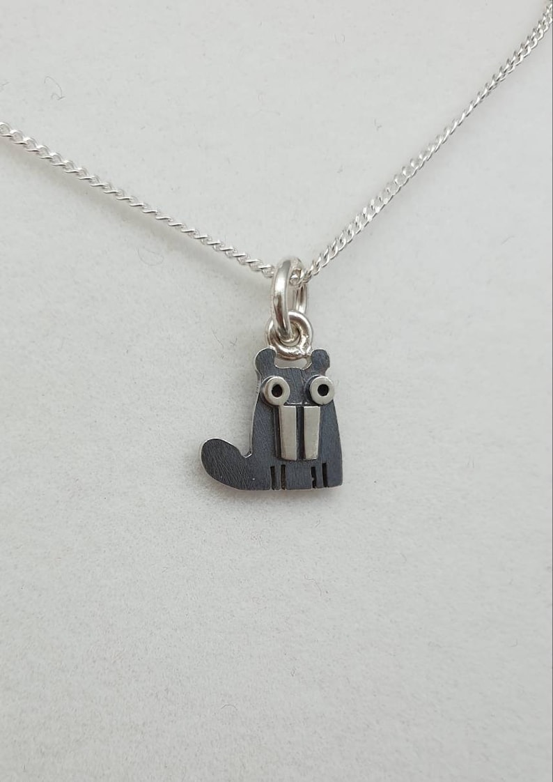 BEAVER Sterling Silver Charm pendant Mini Zoo series image 4