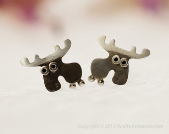 Pendientes MOOSE de Plata de Ley serie Mini Zoo