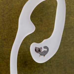 Kitty CAT Stud Earrings Sterling Silver Black Patterned Mini Zoo Series ...