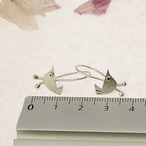 Little BIRD Earrings Sterling Silver Mini Zoo series image 6