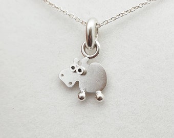 HIPPO Silver Pendant Mini Zoo series