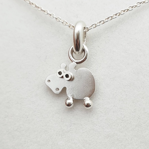 HIPPO Silver Pendant Mini Zoo series