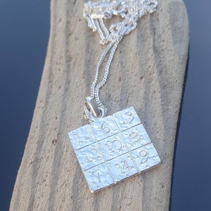 Venus Magic square shukra yantra sterling silver charm pendant image 2