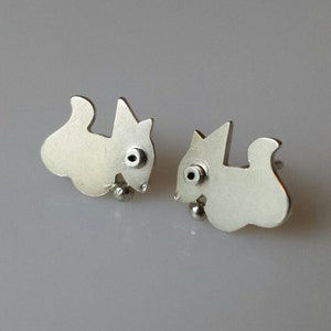SQUIRREL Stud Earrings Sterling Silver Mini Zoo