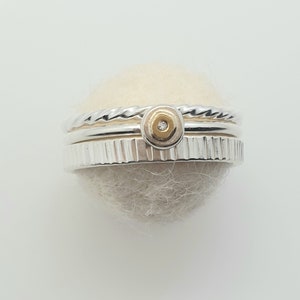Stackable silver ring set 3 pieces.