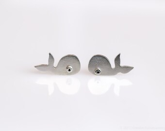 WHALE Sterling Silver Stud Earrings Mini Zoo series