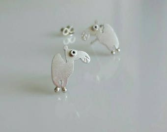 Boucles d'oreilles clous en argent CAMEL de Mini Zoo