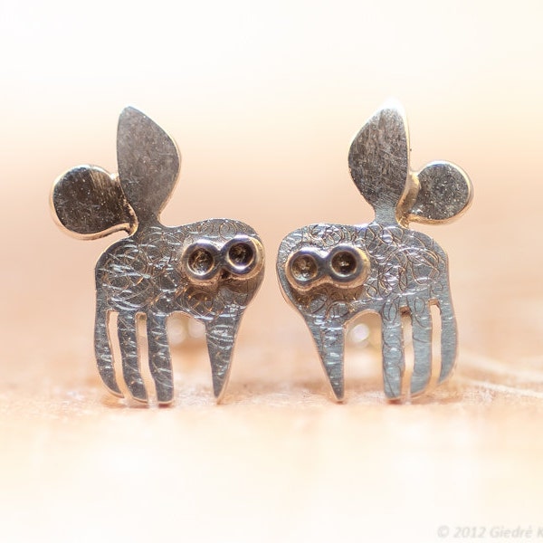 MOSQUITO Stud Earrings Sterling Silver Mini Zoo series