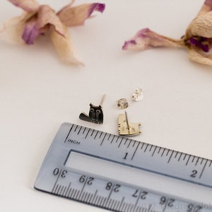 BEAVER Stud Earrings Sterling Silver Mini Zoo series image 3