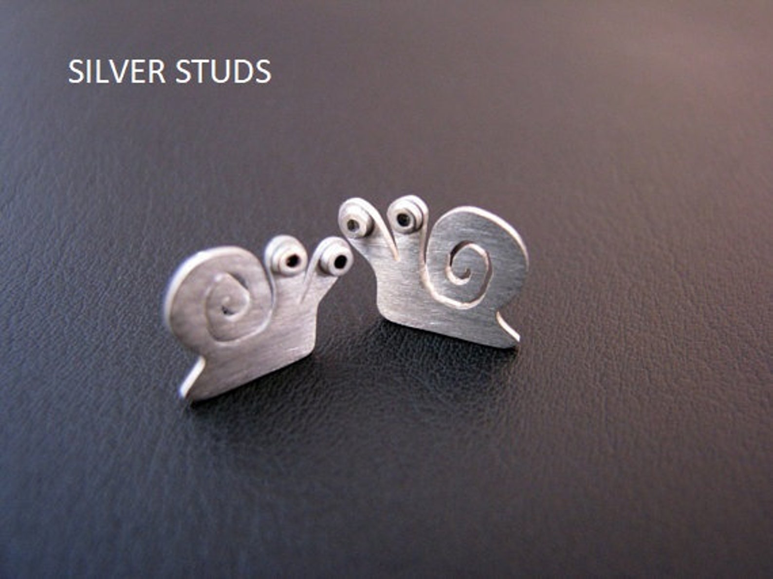 Green Snail Stud Earrings