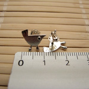 Little BIRD Earrings Sterling Silver Mini Zoo series image 4