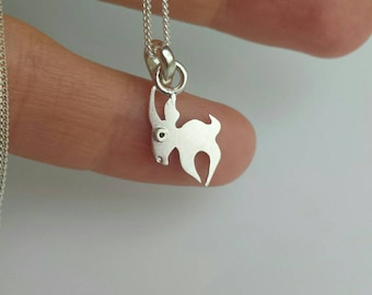 GAZELLE silver charm necklace from Mini Zoo series