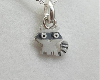 Colgante con dije de mapache XL de plata esterlina Mini Zoo