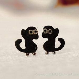 MONKEY Silver Stud Earrings Mini Zoo series
