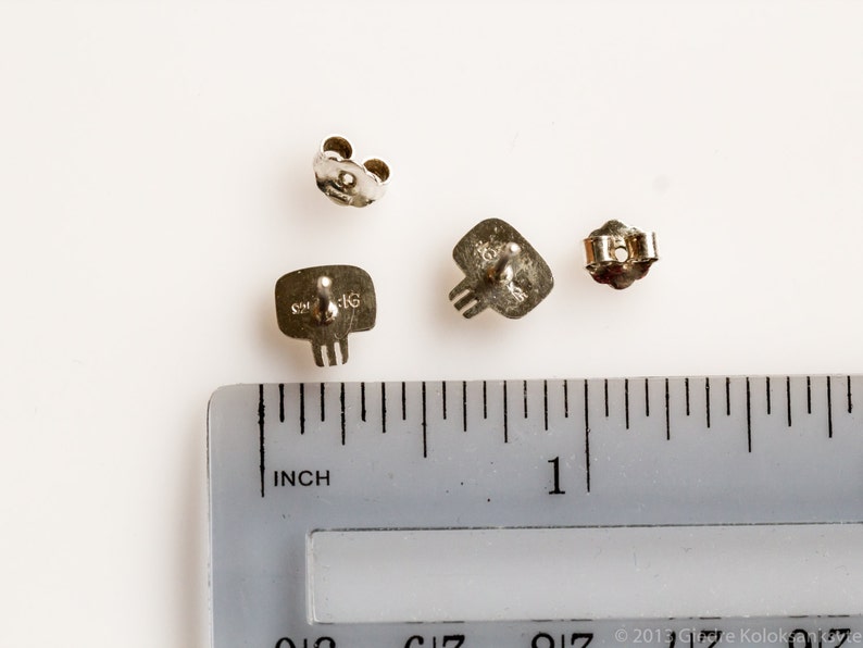 SKULL Stud Earrings Sterling Silver Mini Zoo image 4