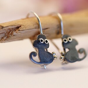 MONKEY Silver Hook Earrings Mini Zoo series image 2