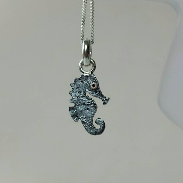 Seahorse silver charm necklace