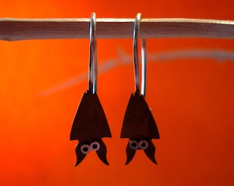 BAT Dangle Sterling Silver Earrings  Mini Zoo series