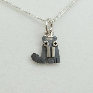 BEAVER Sterling Silver Charm pendant Mini Zoo series image 1