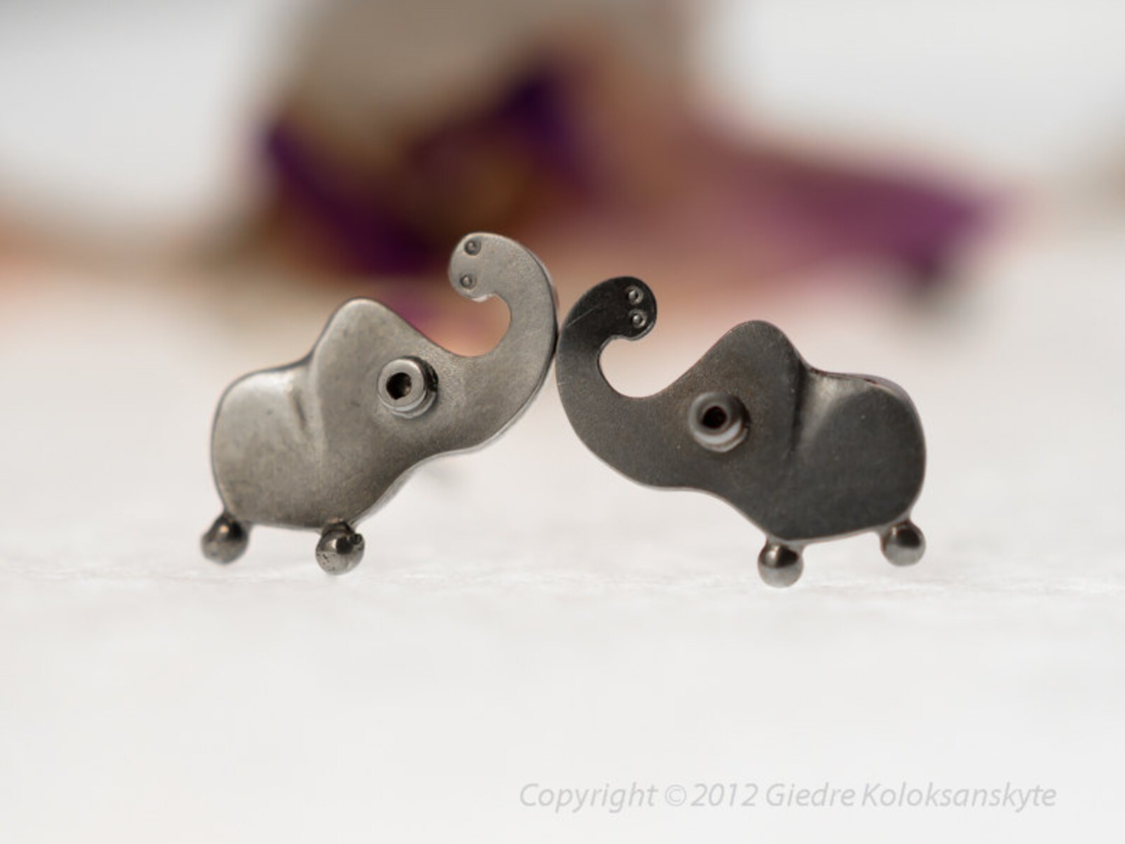 ELEPHANT Silver Stud Earrings Mini Zoo Series Etsy