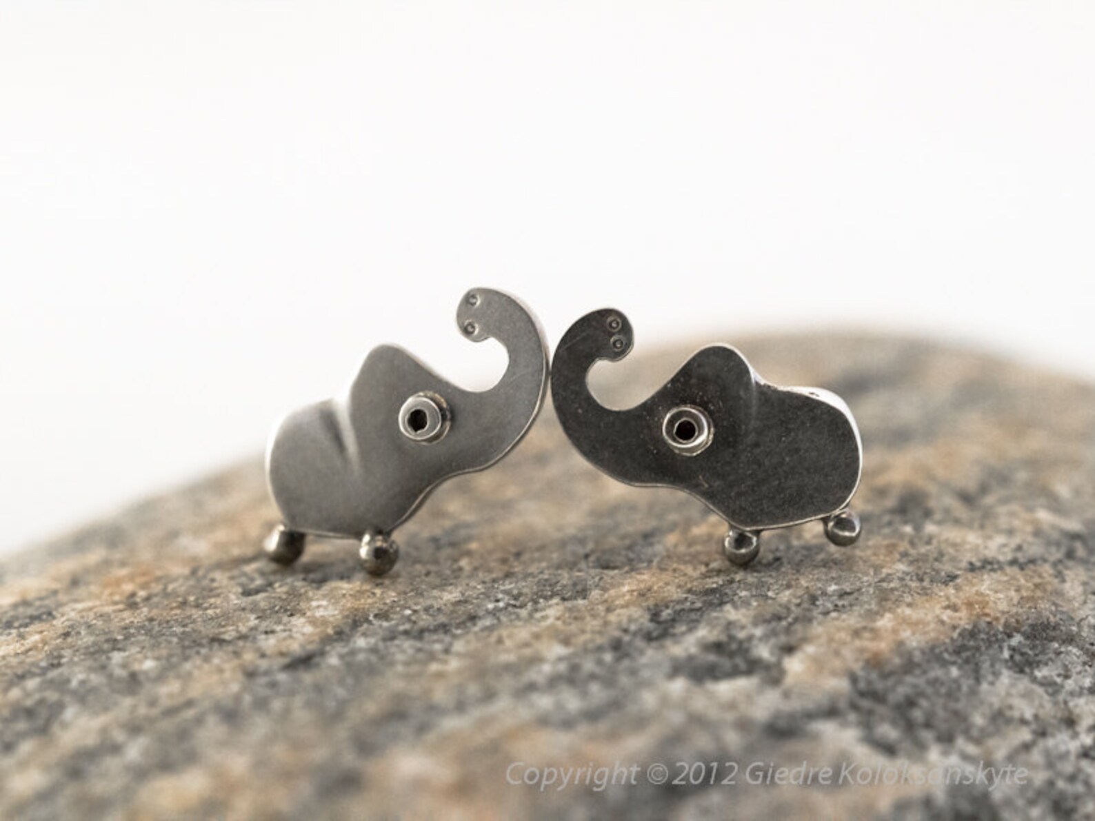 ELEPHANT Silver Stud Earrings Mini Zoo Series Etsy