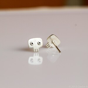 SKULL Stud Earrings Sterling Silver Mini Zoo image 3