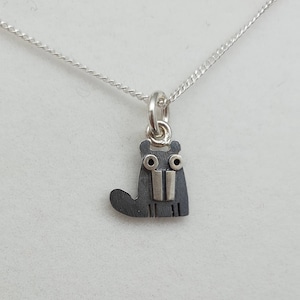 BEAVER Sterling Silver Charm pendant Mini Zoo series image 3