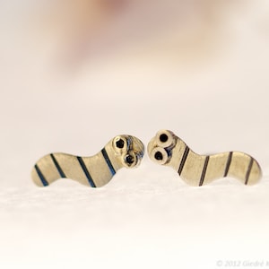 WORM Sterling Silver Stud Earrings Mini Zoo series