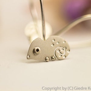 Teleye Orecchini A Bottone A Forma Di Camaleonte In Argento Sterling 925 E Zirconi Cubici - Gioielli Placcati Platino - Regalo Ideale Per Natale, Compleanno, Festa Della Mamma - 4