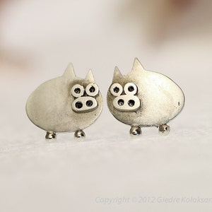 PIGLET Sterling Silver Stud Earrings Mini Zoo image 1