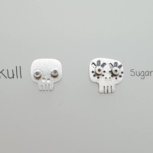 SKULL Stud Earrings Sterling Silver Mini Zoo image 6